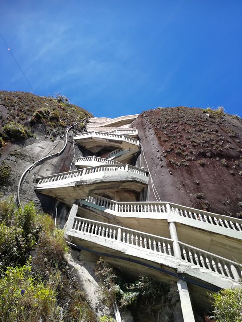 A staircase of over 700 steps leads up the mountain.