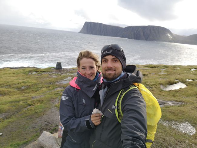 Done, with the 'North Stone' and the 'other' North Cape behind us.