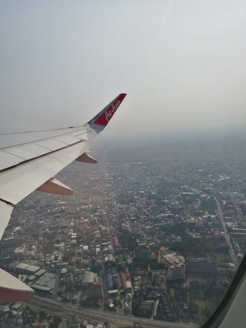 Der erste Flug von Chiang Mai nach Bangkok.
