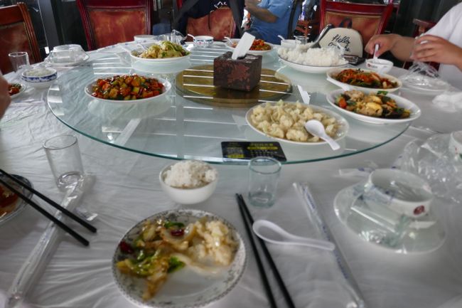 Typical in China: Everyone at the table takes from different plates or bowls onto their own plate