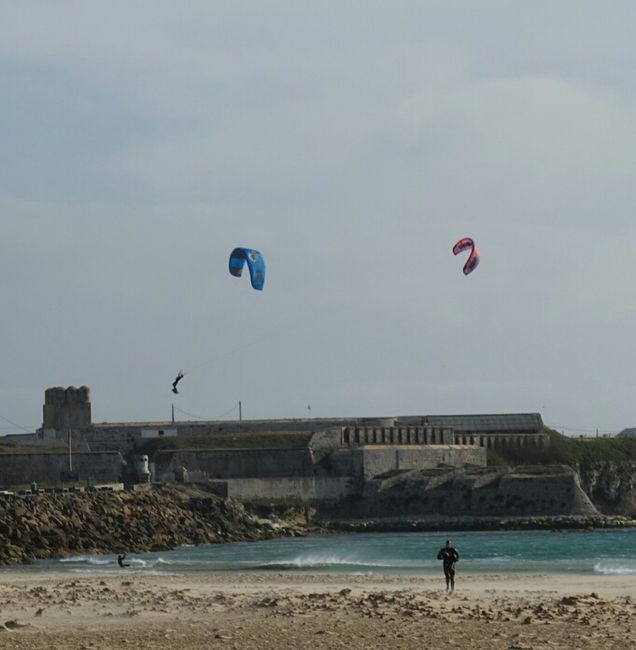 Tarifa jump by a kiter