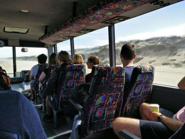 Bus ride on 90 Mile Beach