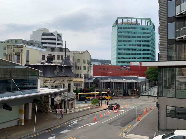 typische Kreuzung in Wellington 