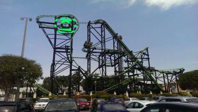 Green Lantern roller coaster at Movie World