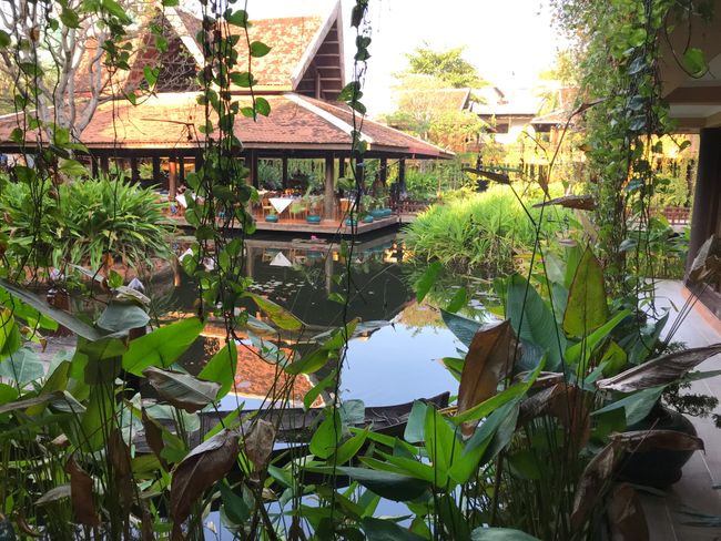 Blick vom Zimmer des Angkor Village Hotels 