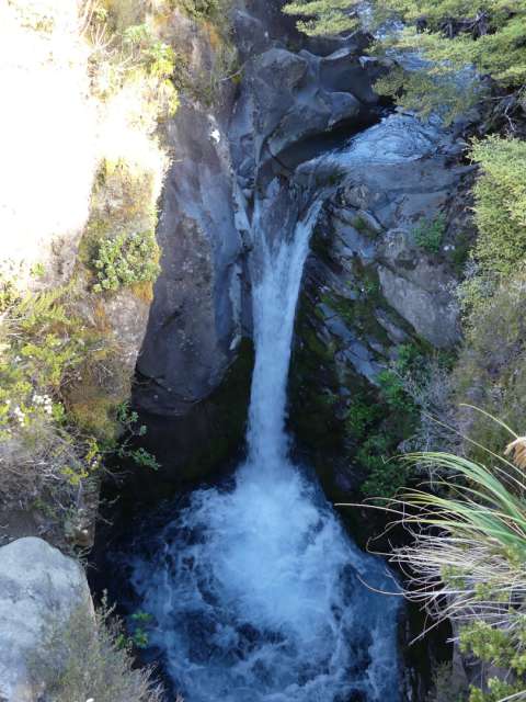 A smaller waterfall further down in the valley
