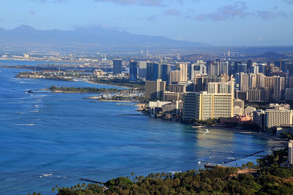 Ausblick von ganz oben auf Honolulu