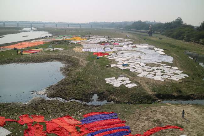 Doing laundry at the Yamuna River