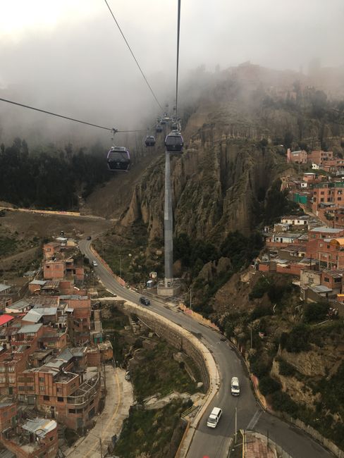The 'Teleférico' cable car in La Paz