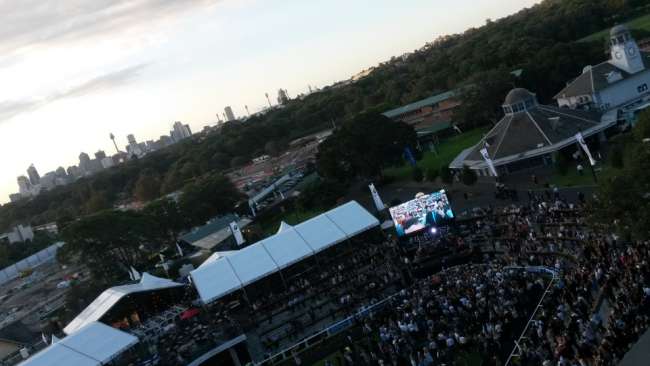 Sydney's Skyline beim Konzert