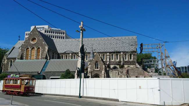 the earthquake-damaged cathedral in Christchurch