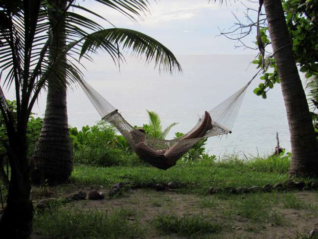 Our hammock at barefoot Manta resort