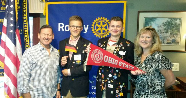 Me and my host family at the first Rotary meeting