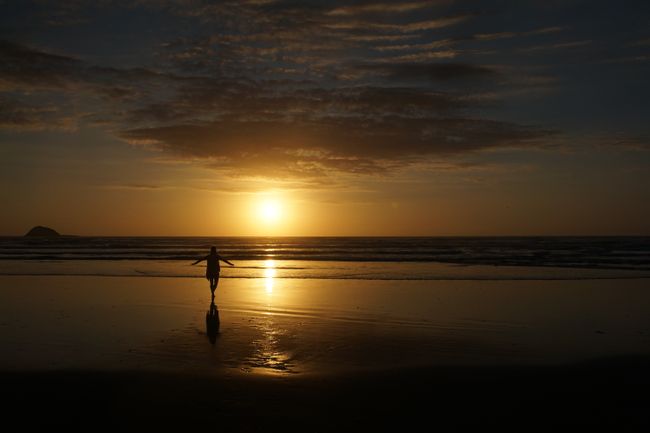 Sonnenuntergang am Muriwai Beach