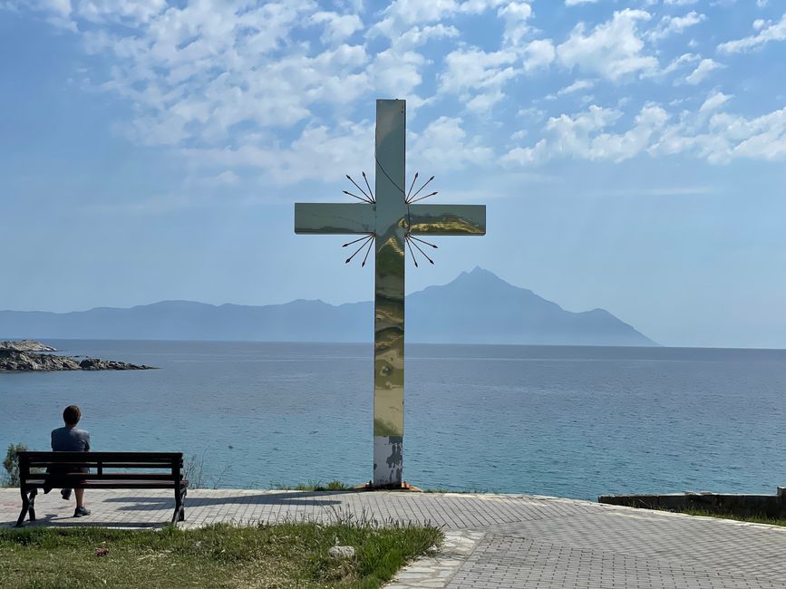 View from Sarti to Mount Athos 