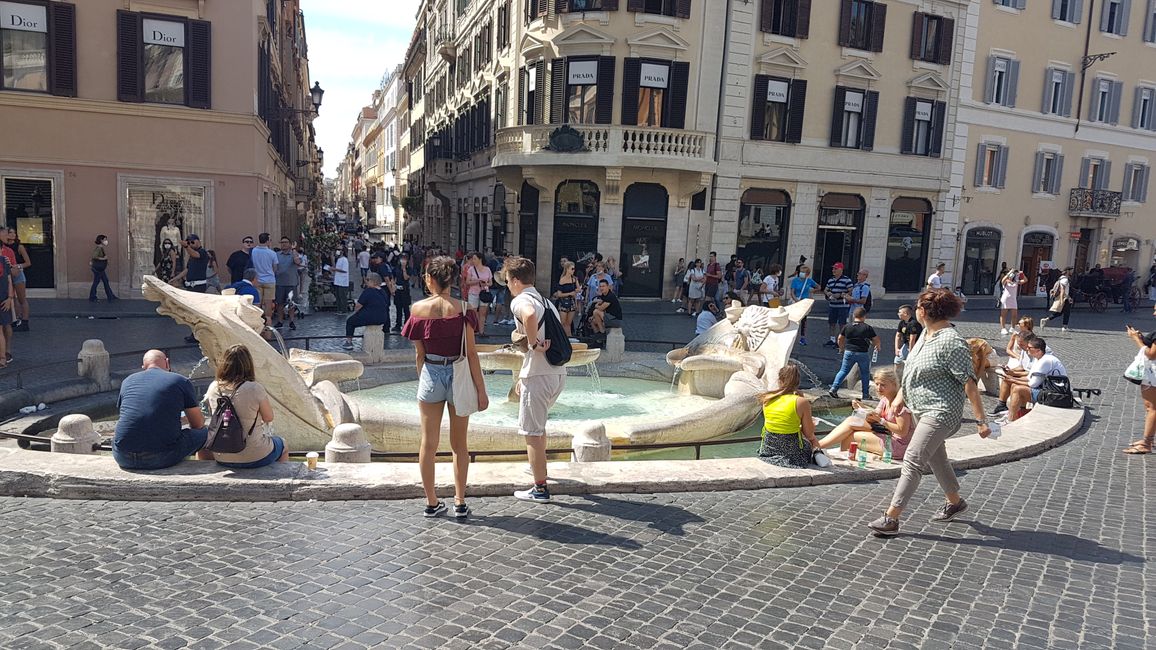 Fontana della Barcaccia - in front of the Spanish Steps