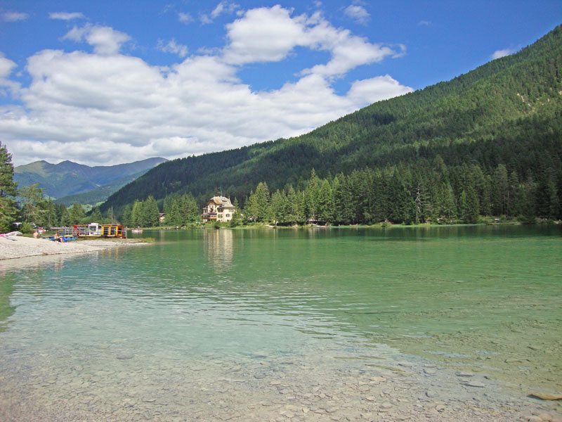 Lake Toblach in the Hochpustertal Valley