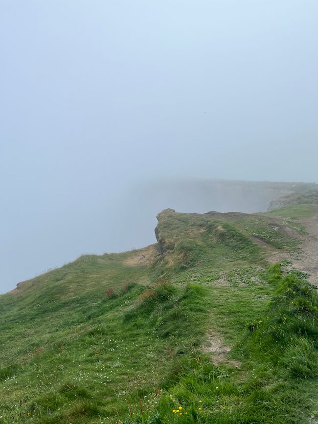 Foggy outlook at Cliffs of Moher