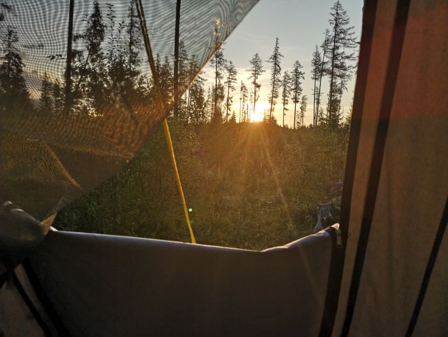 High Tatras: morning view from the roof tent