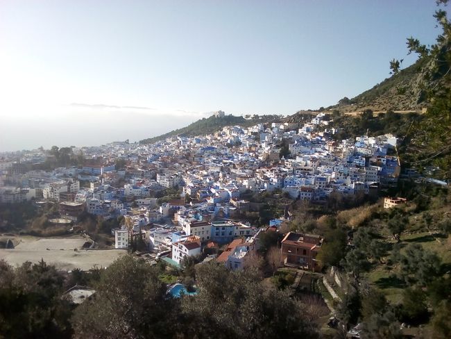 Chefchaouen with Moon