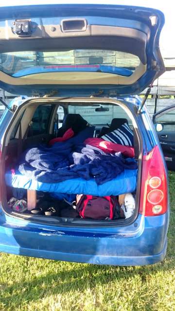 Our car packed and ready to go