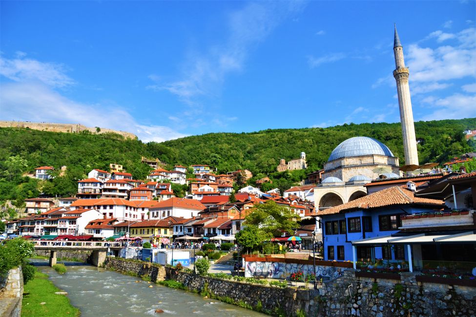 City center of Prizren: new and old buildings