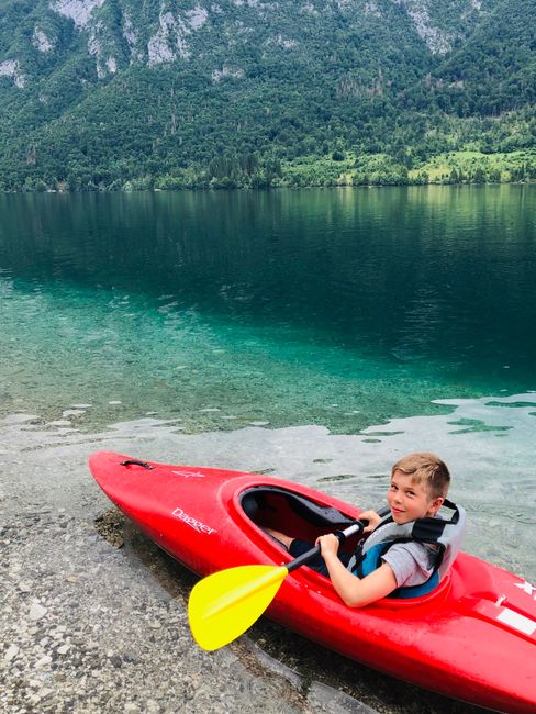 Levi also tries kayaking