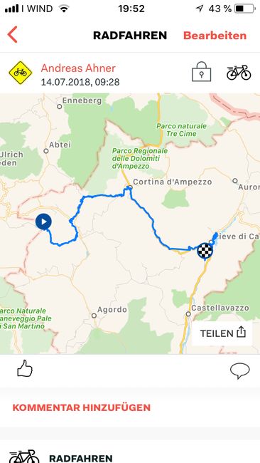Umweg Tag 3: Zurück auf den Dolomitenradweg und dann Richtung Süden
