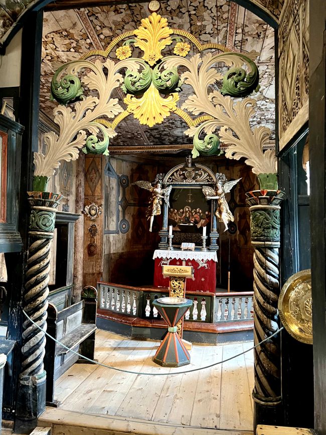 Inside Lom Stave Church