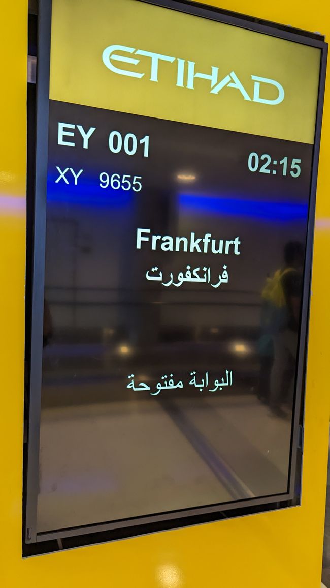 Day 23 (2023) Night flight from Abu Dhabi to Frankfurt/Main