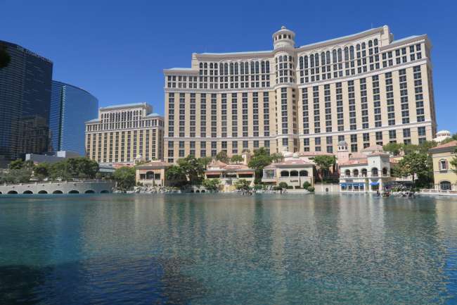 The Bellagio - the second hotel on the right is ours.