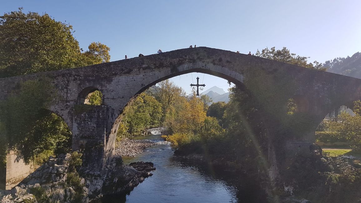 Old Romanesque bridge near Canga de Oris