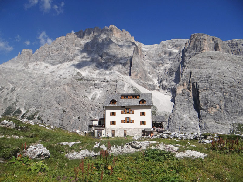 Zsigmondy Hut in the Sexten Dolomites