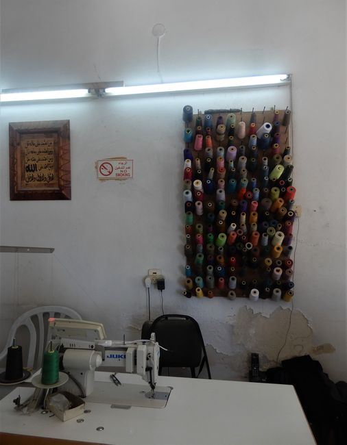 To conclude the visit to Ramallah: the tailor shop :-)