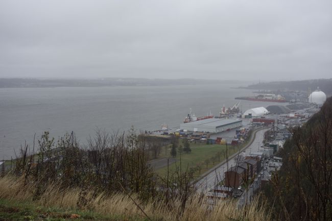 Overlooking the harbor and the St. Lawrence river