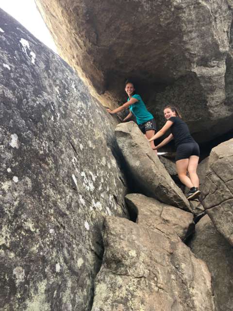 Climbing passage to the little Sigiriya Rock
