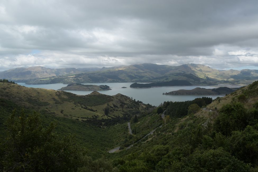 New Zealand - South Island - Banks Peninsula - View over Dyers Pass Road