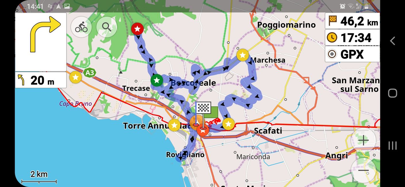 Day 3, Friday, 23.10. to Vesuvius and exchanging the bike