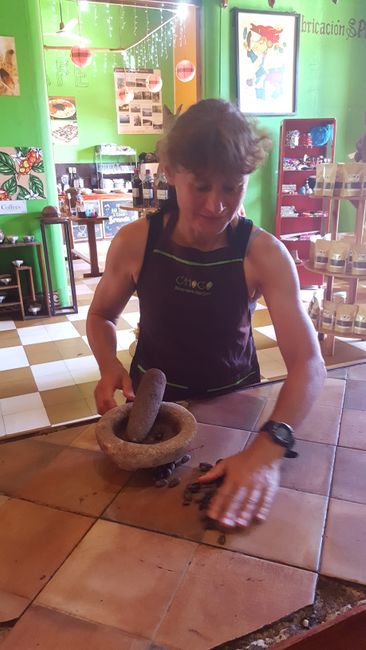 Chocolate Museum - Grinding Cocoa Beans