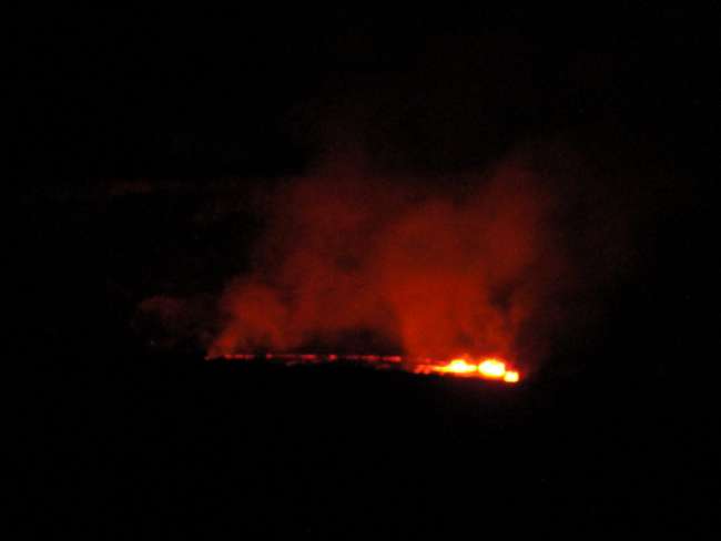 Der Vulkan in der Nacht