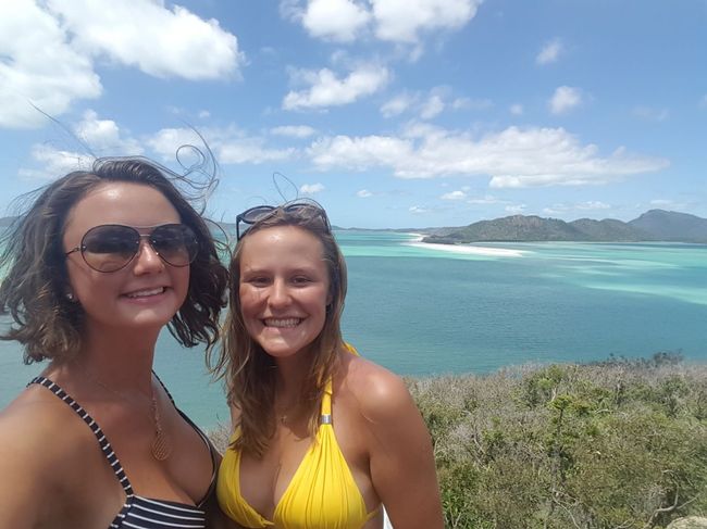 At the viewpoint of Whitehaven Beach
