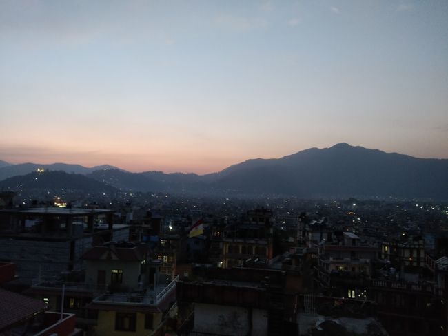 Kathmandu bei Sonnenuntergang