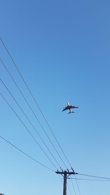 On April 25, 2019: The planes always fly over the house where I currently live. Except for a walk, I didn't do anything special today.