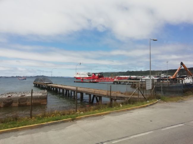 The Navimag ship in the port of Puerto Montt