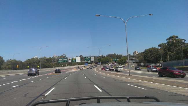 Drive to the city - you can tell by the increasing number of lanes!