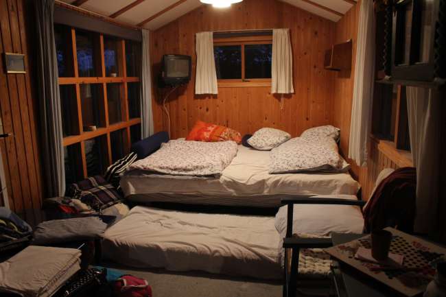 Bettenlager in unserer Hütte
