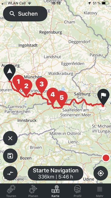 Tour itinerary Landsberg/Hallstatt