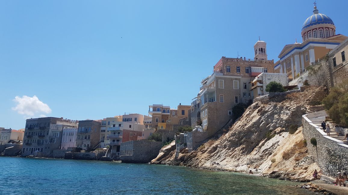View from Ano Syros at dinner on Ermoupoli