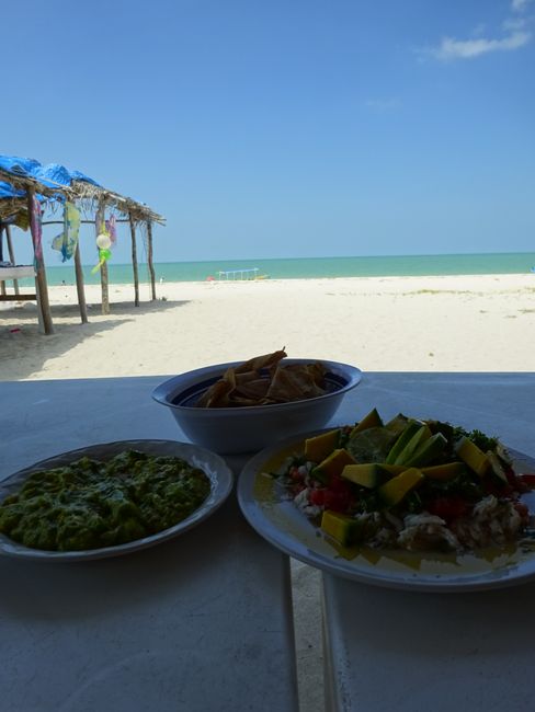 Guacamole & Ceviche am Strand