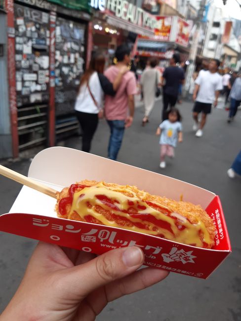 cheese-dog = mozzarella wrapped in dough and deep-fried = delicious